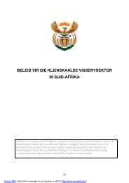 BELEID VIR DIE KLEINSKAALSE VISSERYSEKTOR IN SUID-AFRIKA