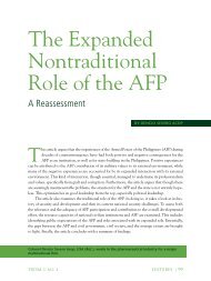 The Expanded Nontraditional Role of the AFP - National Defense ...