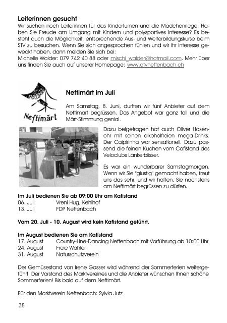 Mitteilungsblatt - Gemeinde Neftenbach