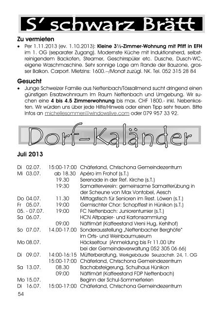 Mitteilungsblatt - Gemeinde Neftenbach