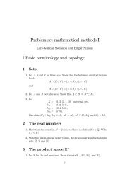 Problem set mathematical methods I I Basic terminology and topology
