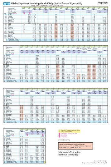 Tidtabell