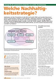 Welche Nachhaltigkeitsstrategie? Konzept für die ... - Neosys AG