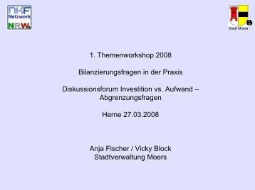 Diskussionsforum Investition vs. Aufwand