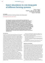 Insect abundance in cow dung pats of different farming systems