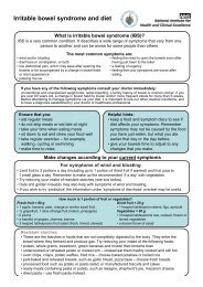 Irritable bowel syndrome and diet