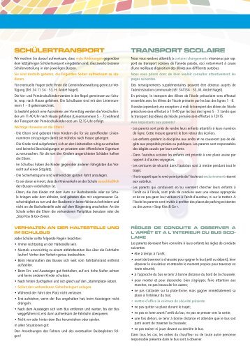 SCHÜLERTRANSPORT TRANSPORT SCOLAIRE