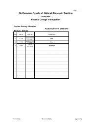 Re-Repeaters Results of National Diploma in Teaching RUHUNA ...