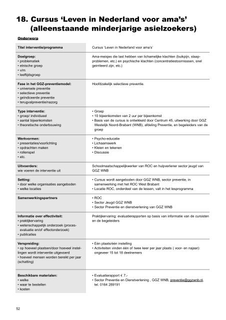 Preventieve interventies gericht op psychische en ... - NIGZ