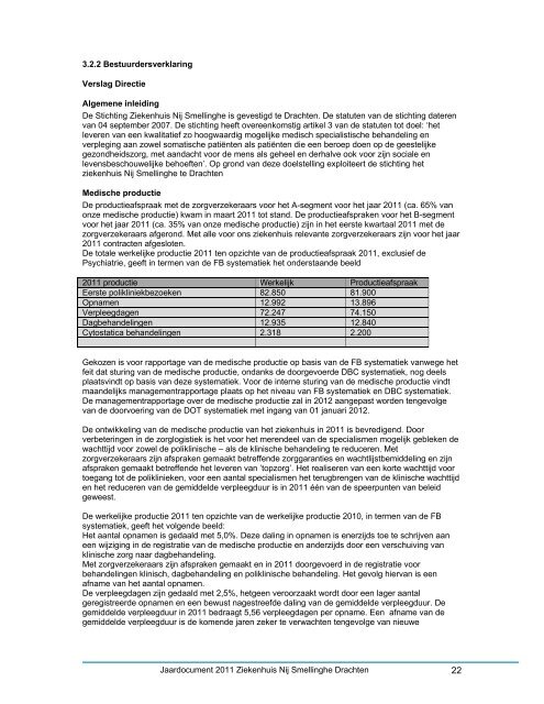 Jaardocument 2011 Ziekenhuis Nij Smellinghe Drachten