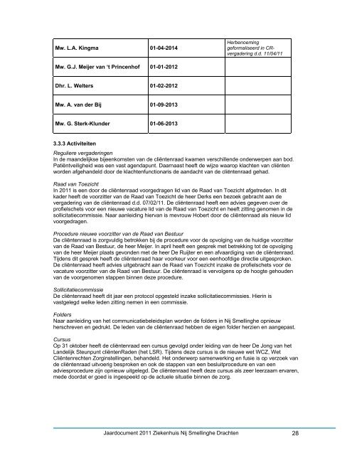 Jaardocument 2011 Ziekenhuis Nij Smellinghe Drachten