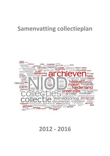 Samenvatting NIOD collectieplan 2012-2016