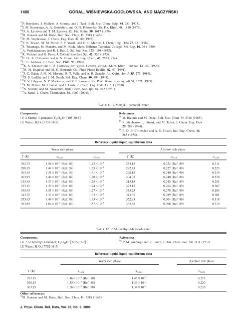 Recommended Liquid–Liquid Equilibrium Data. Part 4. 1-Alkanol ...