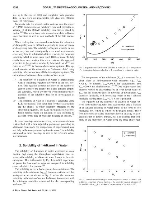 Recommended Liquid–Liquid Equilibrium Data. Part 4. 1-Alkanol ...