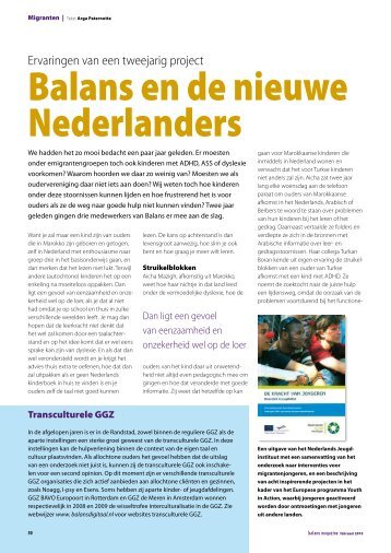 Balans en de nieuwe Nederlanders - Nederlands Jeugdinstituut