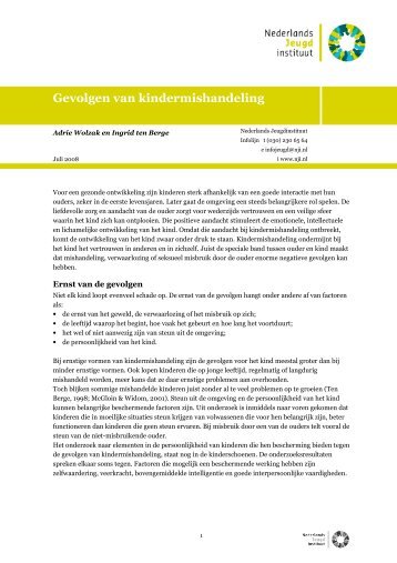 Gevolgen van kindermishandeling - Nederlands Jeugdinstituut