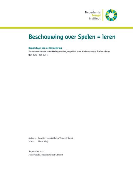 Beschouwing over Spelen = leren - Nederlands Jeugdinstituut