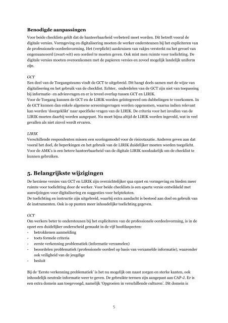 Evaluatie en bijstelling GCT en LIRIK - Nederlands Jeugdinstituut