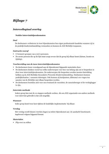 7. Intercollegiaal overleg