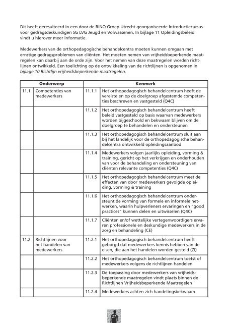 Startdocument Kwaliteitskader Orthopedagogische Behandelcentra