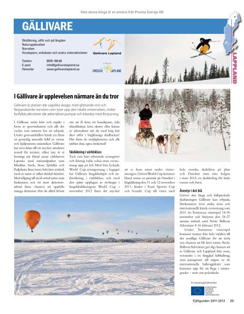 Fjällguiden 2011 - Publikationer Provisa Sverige AB