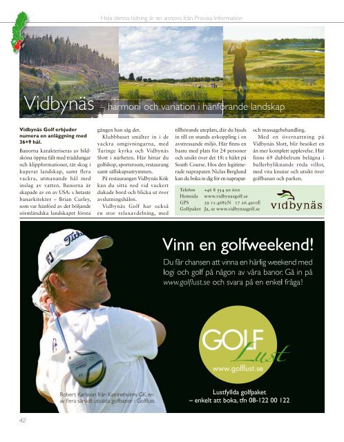 Golfpärlor 2009 - Publikationer Provisa Sverige AB - Provisa ...