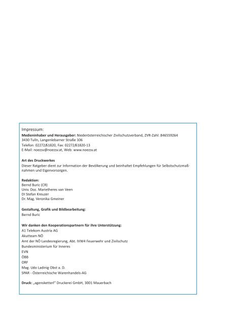 Safety Ratgeber Blackout (pdf) - NÖ Zivilschutzverband