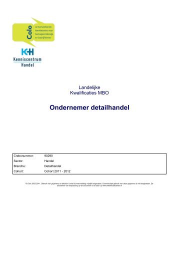 Ondernemer detailhandel - Kenniscentrum Handel