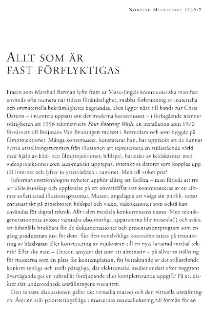 AIrr SoM AR - Nordisk Museologi