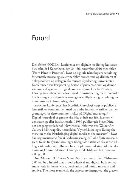 Forord - Nordisk Museologi