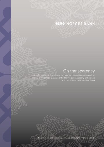 On transparency - Norges Bank