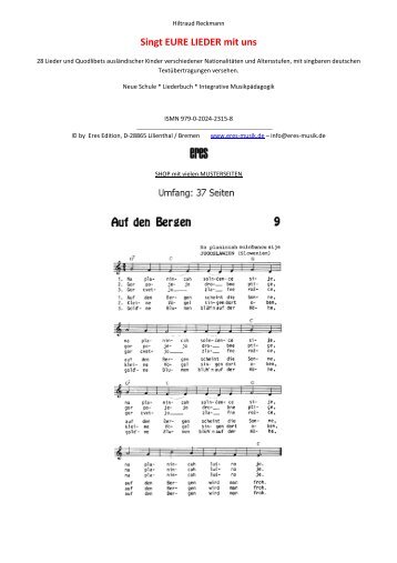 Singt EURE LIEDER mit uns - Notenpost