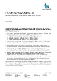 Regnskabsmeddelelse for første halvår af 2007 - Novo Nordisk