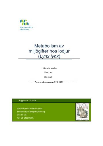 4_2012 Rapport Litteraturstudie på metabolism av miljögifter hos