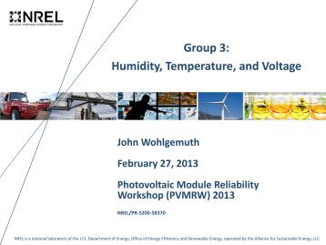 Damp Heat Test Results - NREL