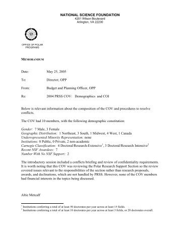 Memo Template - National Science Foundation