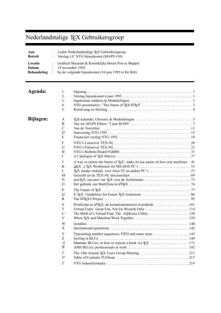 Minutes and Appendices (MAPS) - De Nederlandstalige TeX ...