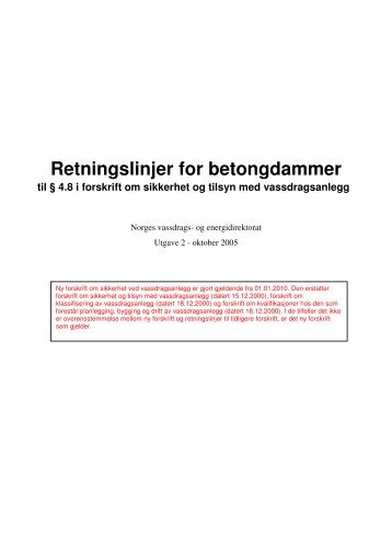 Retningslinjer for betongdammer - NVE