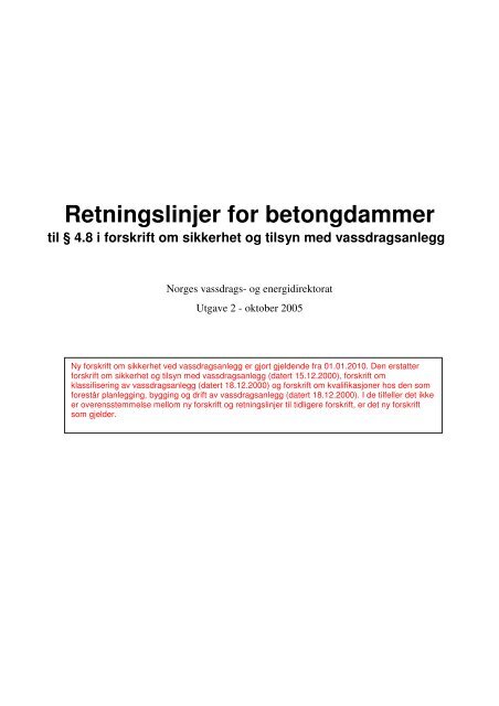 Retningslinjer for betongdammer - NVE