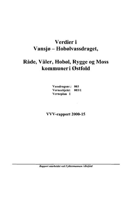 VVV Registrering og kartfesting av område og objekt - NVE