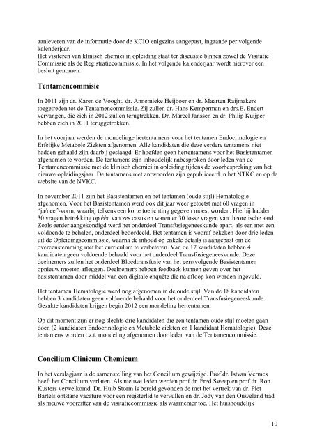 §Jaarverslag NVKC 2011