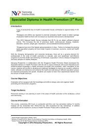 Specialist Diploma in Health Promotion (3 Run) - Nanyang Polytechnic