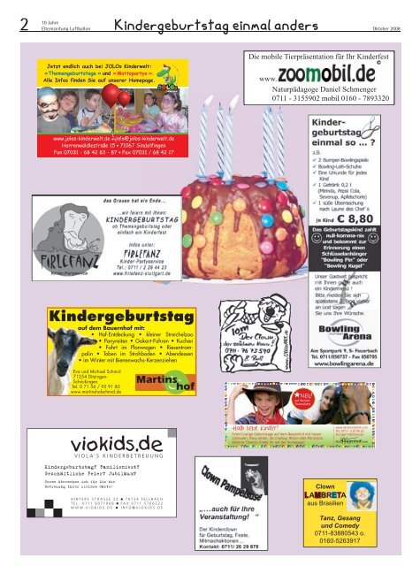 Luftballon Okt 08.indb - Elternzeitung Luftballon