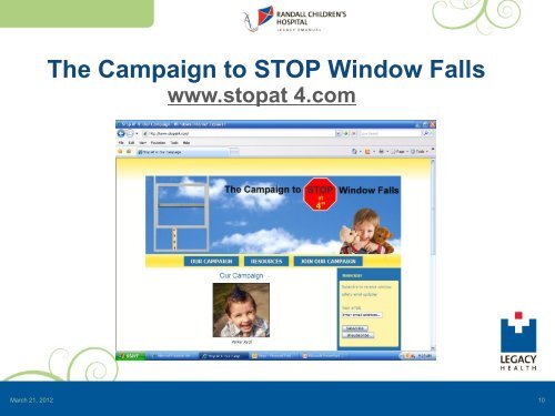 STOP at 4”: The Campaign to STOP Window Falls