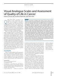Visual Analogue Scales and Assessment of Quality of Life in Cancer