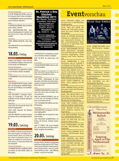 März 2011 Regensburg & Umgebung - Regensburger Stadtzeitung