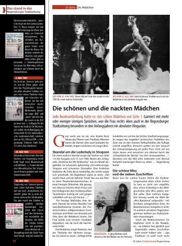 Die schönen und die nackten mädchen - Regensburger Stadtzeitung