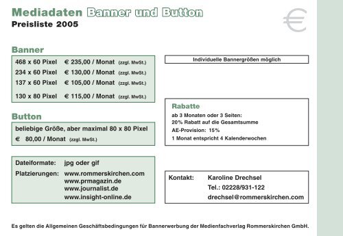 Mediadaten Banner und Button