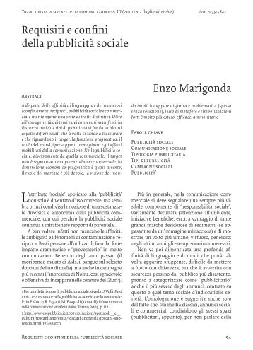Enzo Marigonda Requisiti e confini della pubblicità ... - OpenstarTs