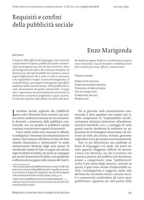 Enzo Marigonda Requisiti e confini della pubblicità ... - OpenstarTs